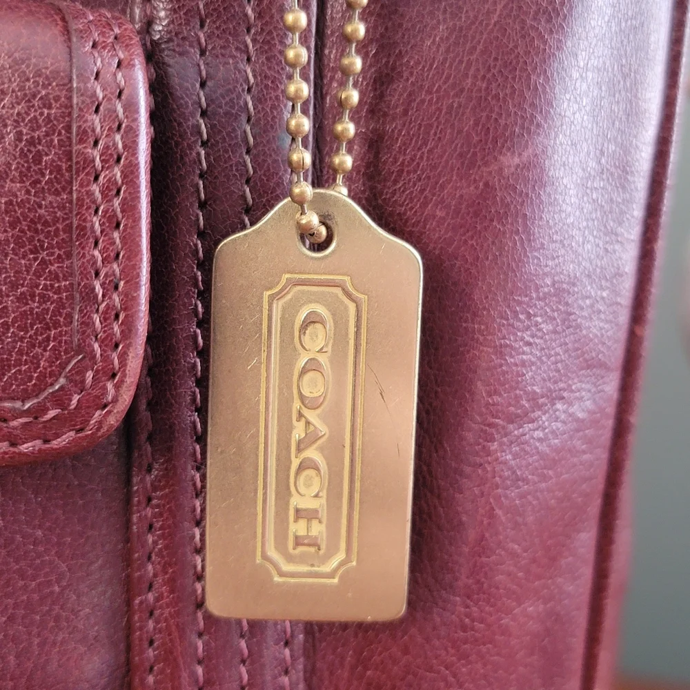 Coach 9704 Buffalo Hide Paper Bag Tote Mahogany Brown Leather Vintage Bag
